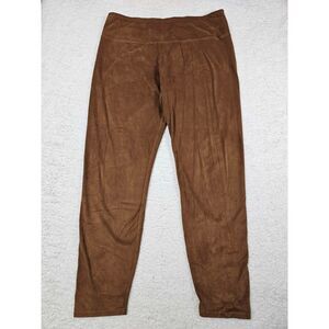Soft Surroundings Women's Sz Large Bootcut Pants Faux Suede Pull On Brown Lounge